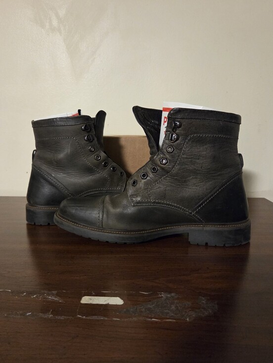 Johnston And Murphy Cap Toe Leather Boots Gray Men\'s Sz 11.5 EUC main image 9